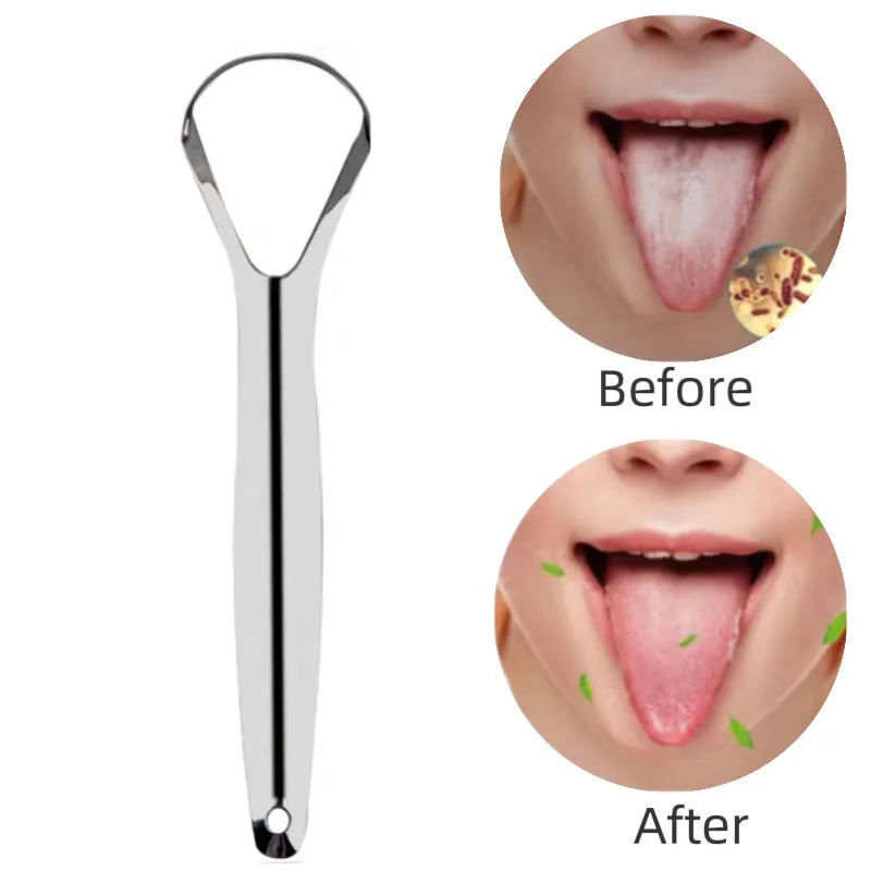 Clean Tongue Scraper Stainless Steel Tongue Remover Tongue Coating Halitosis Oral Care Scraping Brush Tongue Oral Cleaner Tools