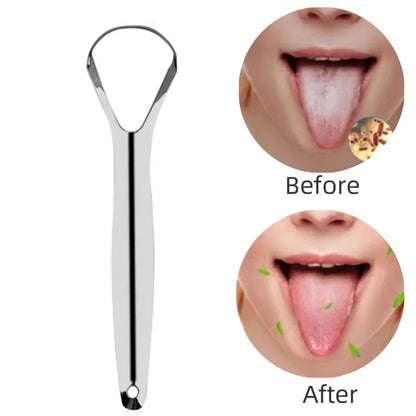 Clean Tongue Scraper Stainless Steel Tongue Remover Tongue Coating Halitosis Oral Care Scraping Brush Tongue Oral Cleaner Tools