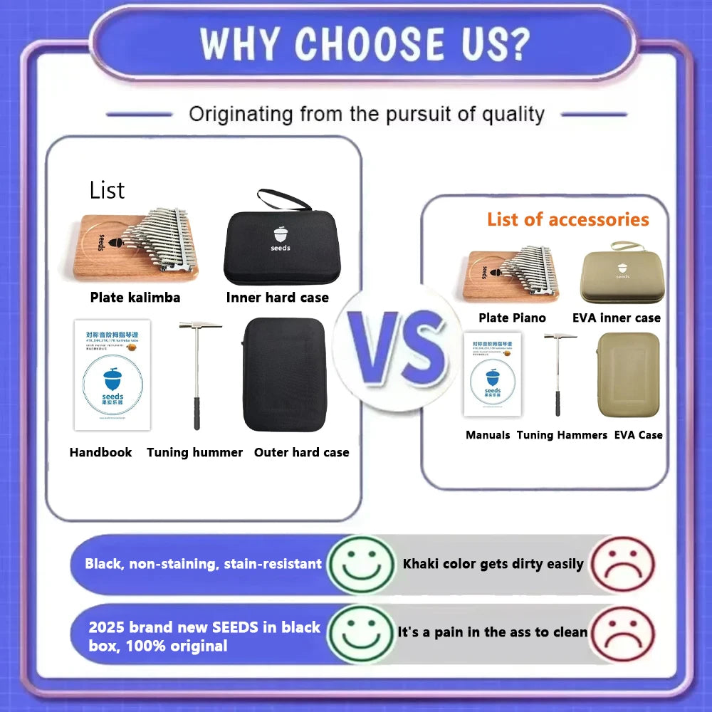 Seeds Chromatic Kalimba 41 Keys C Tone 3 Layer Professional Thumb Piano Handmade Okoume Wood Calimba Musical Keyboard Instrument