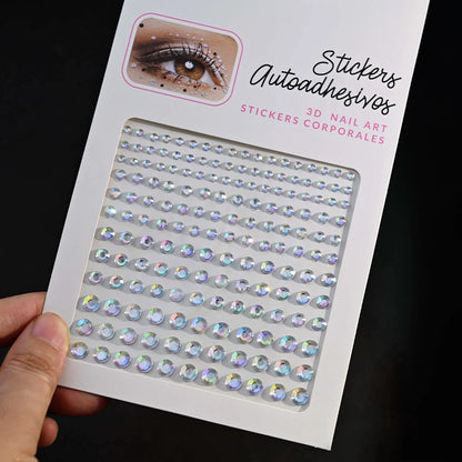 1Pcs Face Diamond Gem Sticker 5D Colorful Rhinestone Tattoo Eyeshadow Stickers fo Festival Nail Body Makeup Bling Jewel DIY Deco