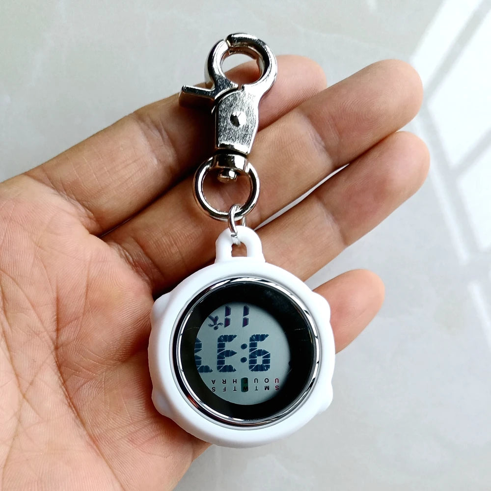Multifunctional Electronic Digital Pocket Watches Unisex Women Mens Nurse Doctor Hanging Carabiner Keychains Students Clock
