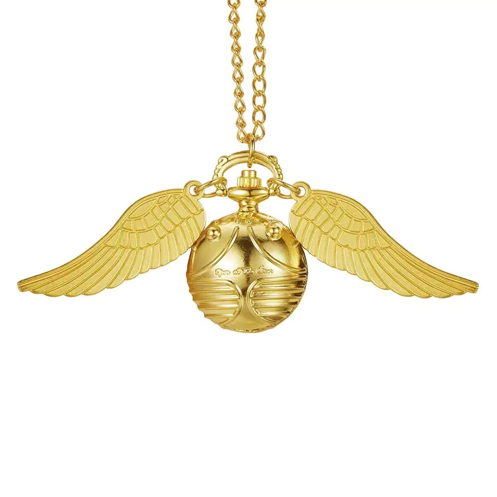 large small Golden Snitch spherical quartz pocket watch fashion sweater angel wing necklace pendant men and women pocket watch