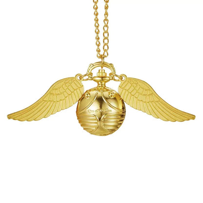 large small Golden Snitch spherical quartz pocket watch fashion sweater angel wing necklace pendant men and women pocket watch