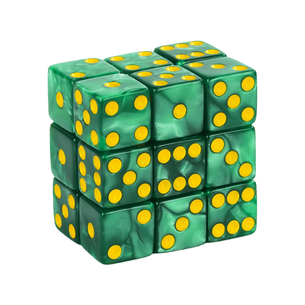 Marble D6 Game Dice 10PCs Square Corner 16MM Math Entertainment Acrylic Gambling Tool Dice