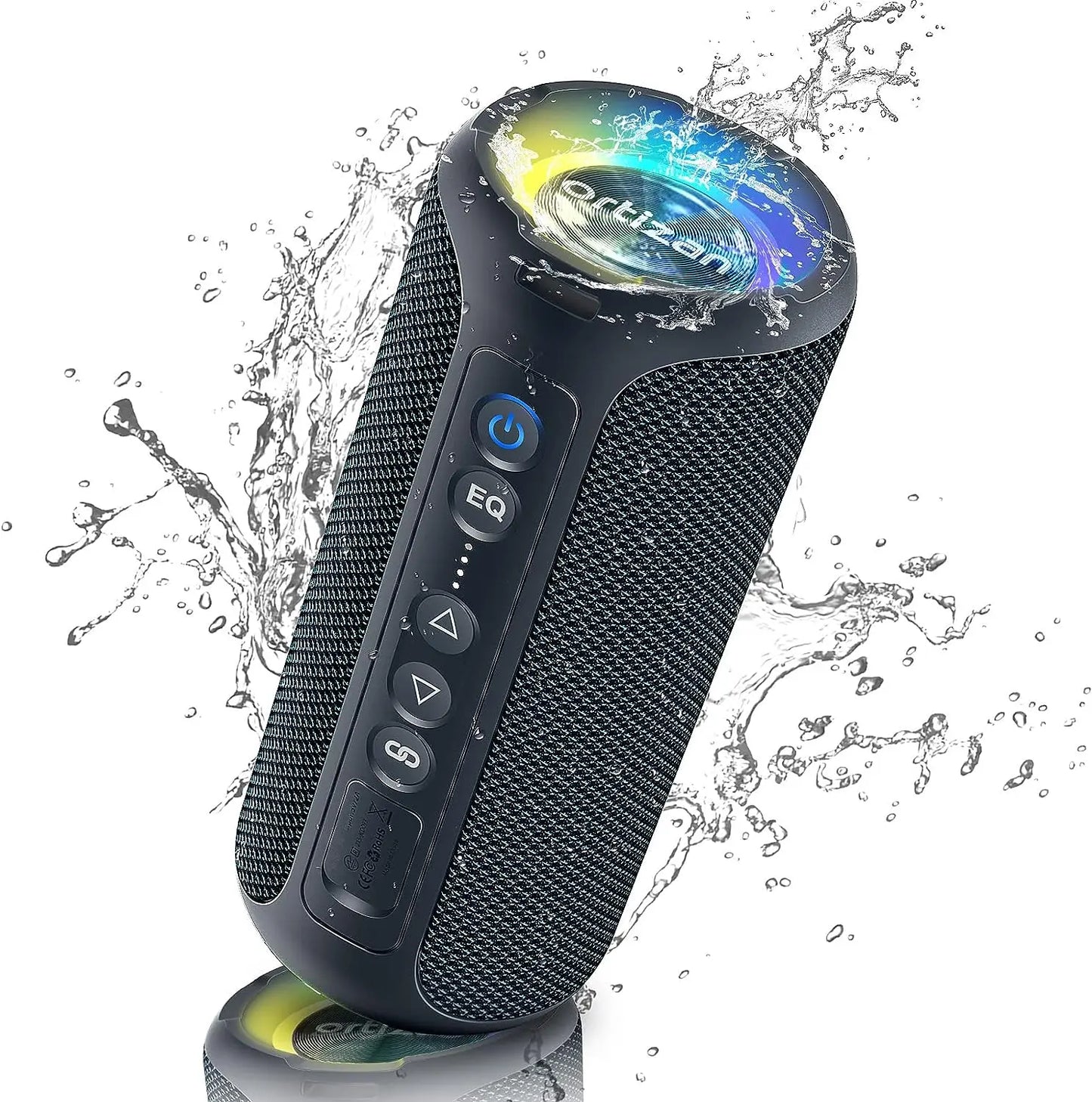 Ortizan X8 Pro Bluetooth-Lautsprecher, tragbar, mit 40 W Stereo-Sound, sattem Bass, IPX7-Wasserdichtigkeit, 30 Stunden Spielzeit, Lichter in verschiedenen Farben, 3 EQ 