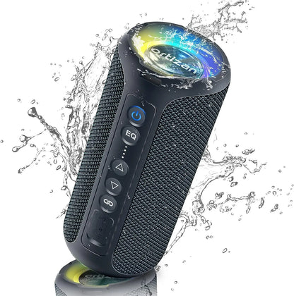 Ortizan X8 Pro Bluetooth-Lautsprecher, tragbar, mit 40 W Stereo-Sound, sattem Bass, IPX7-Wasserdichtigkeit, 30 Stunden Spielzeit, Lichter in verschiedenen Farben, 3 EQ 