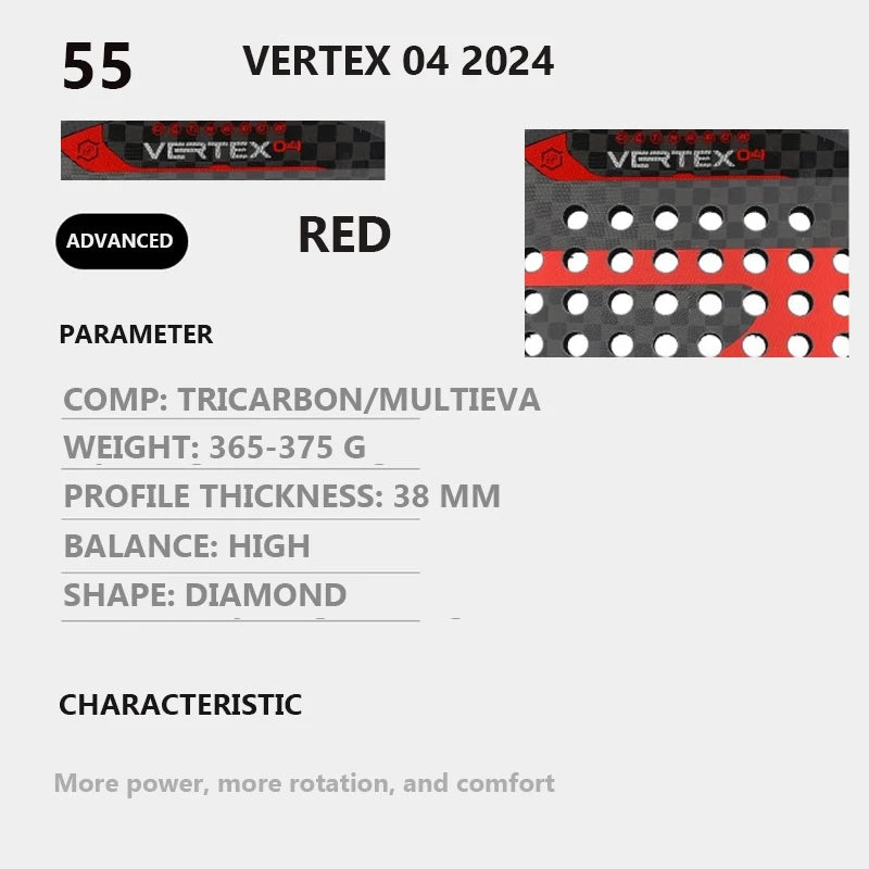 Professional Padel Tennis Racket Carbon Fibre Composite Diamond Shaped EVA Laminated Foam HPS Fengdong 3D SPIN Sports Racquet