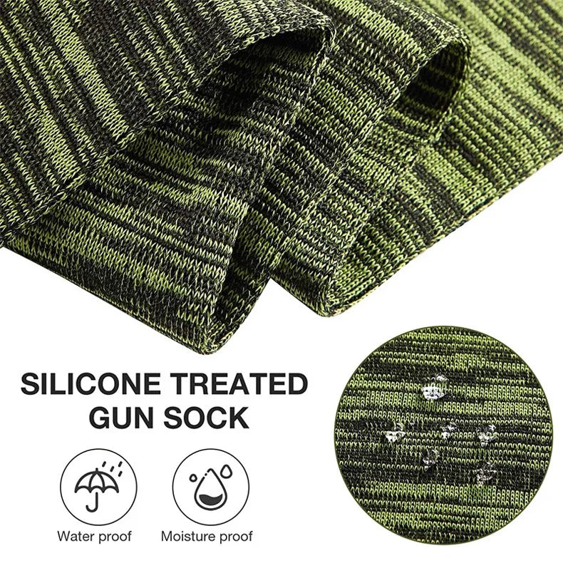 Silicone Treated Gun Socks Flexible Design Knit Hunting Shooting Socks for Rifles Scopes Pistol Grips Hunting Accessories