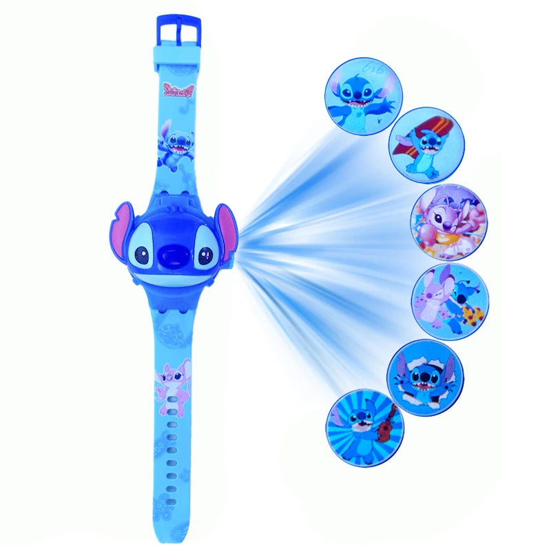 3D Cartoon Stitch Kids Watches For Girls Projection Unicorn Mickey Children Watch Digital Clock Gift Dropshipping montre enfant
