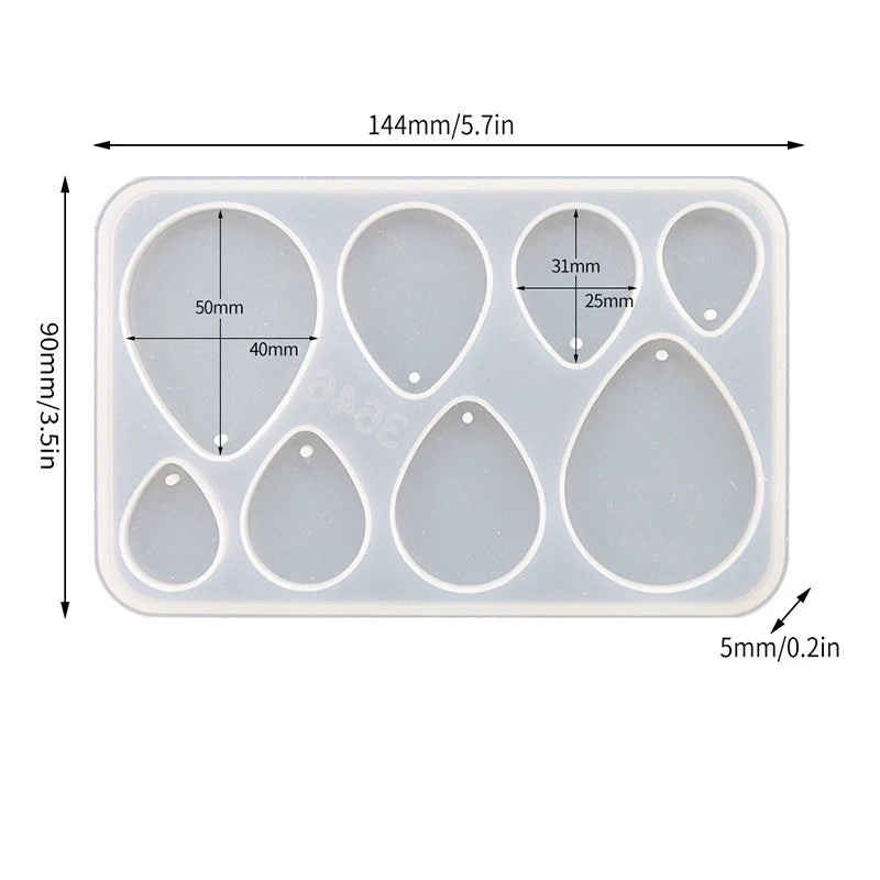 Geometric Earring Pendant Silicone Mold Round Epoxy Resin Mould For DIY Ornaments Keychain Necklace Charms Epoxy Resin Crafts