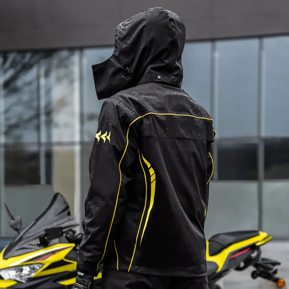 SULAITE Motorcycle Rain Suit Men Women Rain Gear Waterproof Protective Rain Coat with Pants 2 Pieces Breathable Outdoor