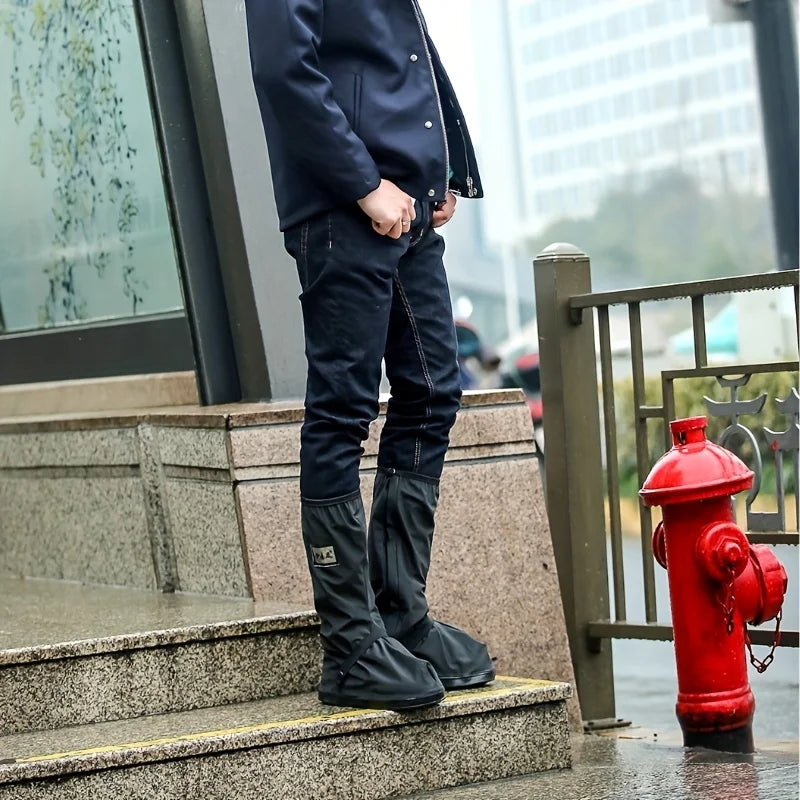 1 Pair Motorcycle Scooter Dirt Bike Rain Shoes Cover Non-Slip Boot Covers Unisex Bicycle Shoes Protectors For Rainy Snowy Day