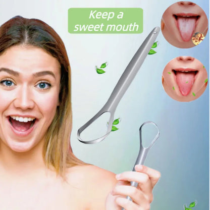 Clean Tongue Scraper Stainless Steel Tongue Remover Tongue Coating Halitosis Oral Care Scraping Brush Tongue Oral Cleaner Tools