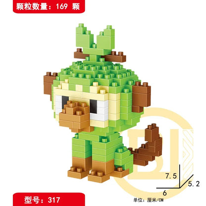 DIY Pokemon Blöcke Kleine Cartoon Mini Baustein Pikachu Charizard Eevee Mewtwo Anime Montieren Action Modell Puppen Spielzeug 