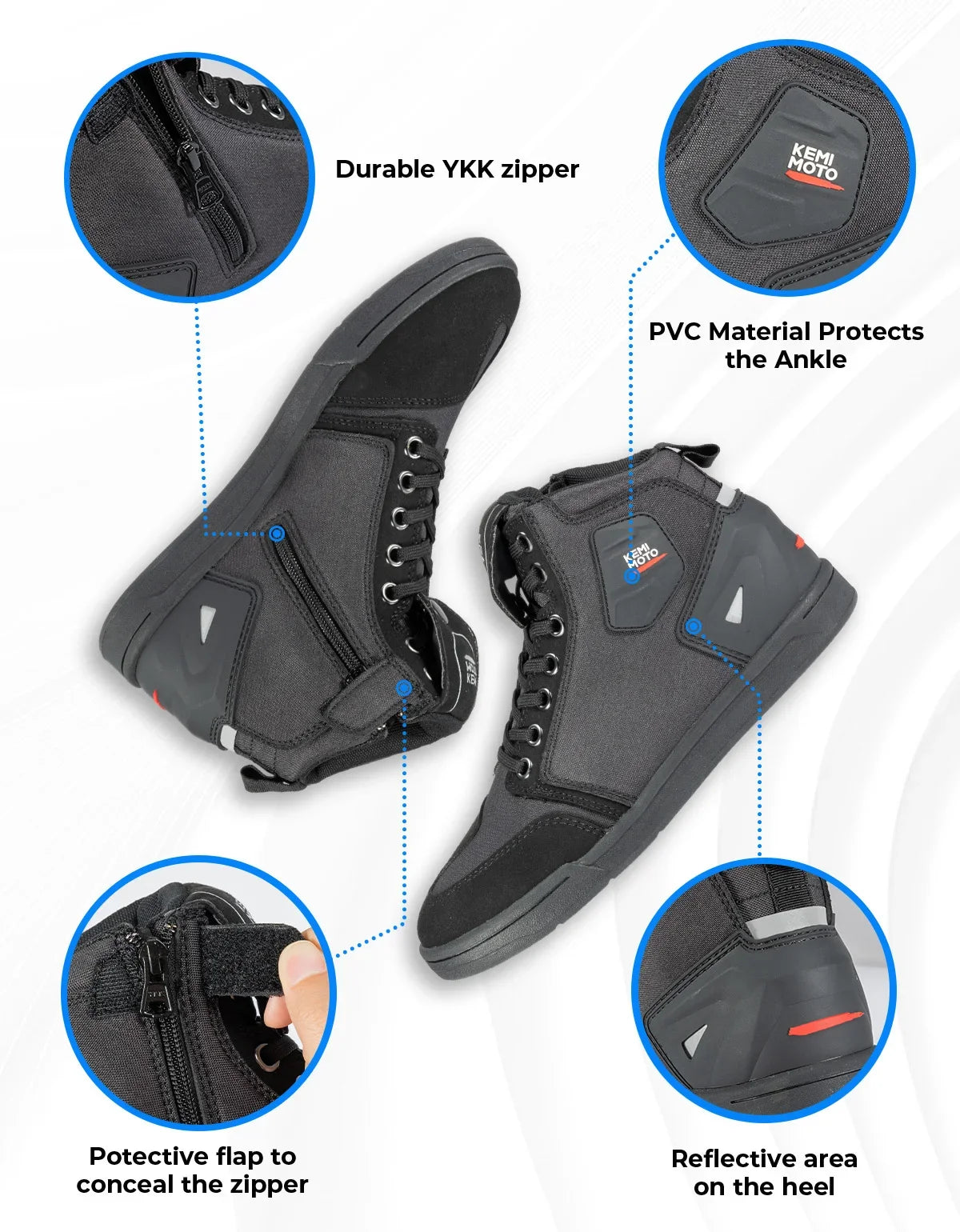 Motorcycle Shoes Men Riding Boots Casual Flat Shoes Anti-collision Toe Heel Protection Outdoor Cycling Motobike Sports Sneakers