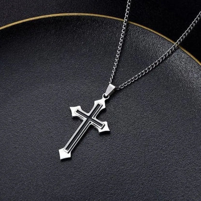 Summer Black Rhinestone Cross Jesus Pendant Choker Necklace for Women Punk Vintage Double Layers Chain 2025 Neck Boho Jewelry