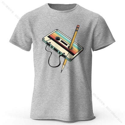 Men's Summer Essential 100% Cotton Printed T-Shirt, Soft & Breathable Round Neck Short Sleeve Tee, Unisex Casual Wear