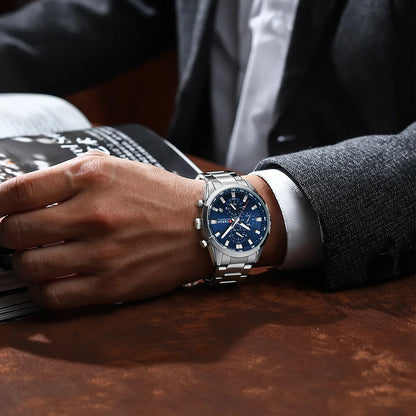 CURREN 8445 Men's Multifunctional Waterproof Wristwatch Calendar Business Men's Watch with Six Hands