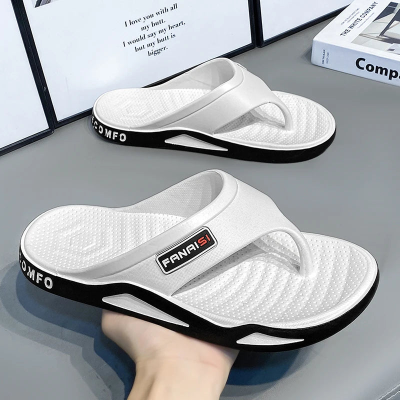 Fashion Men's Slippers Summer Outdoor Flip Flops Non-slip Indoor Bathroom Couple Leisure Beach Shoes Sandals