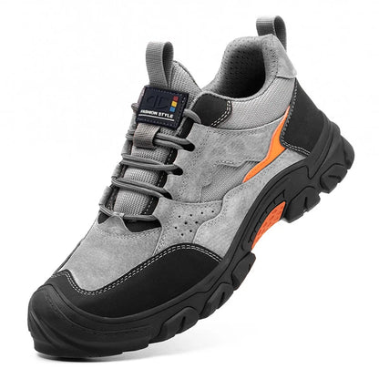 Steel Toe Anti-Puncture Work Shoes Men Reinforced Sole Abrasion Resistant Safety Shoes Anti-smash Construction Working Boots