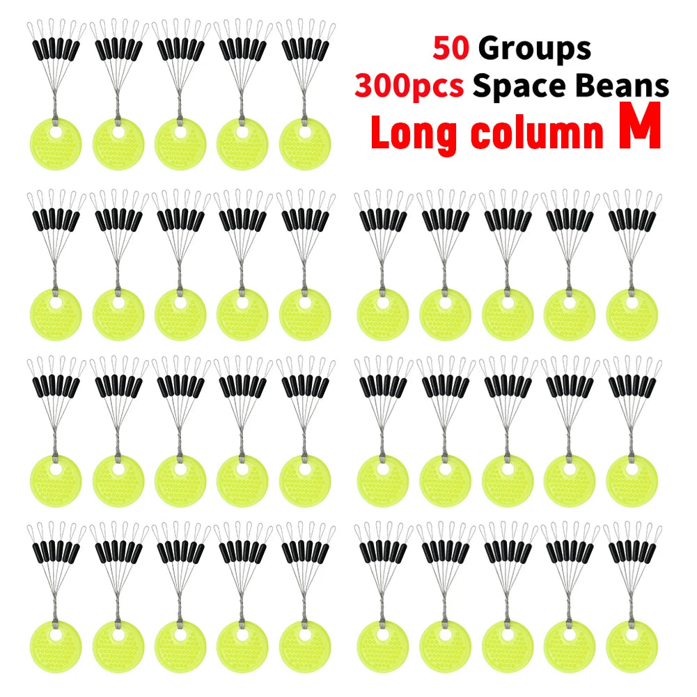 60pcs 10/20 Group Set Rubber Silicon Space Bean Sea Carp Fly Fishing Black Rubber Oval Stopper Fishing Float Fishing Bobber Part