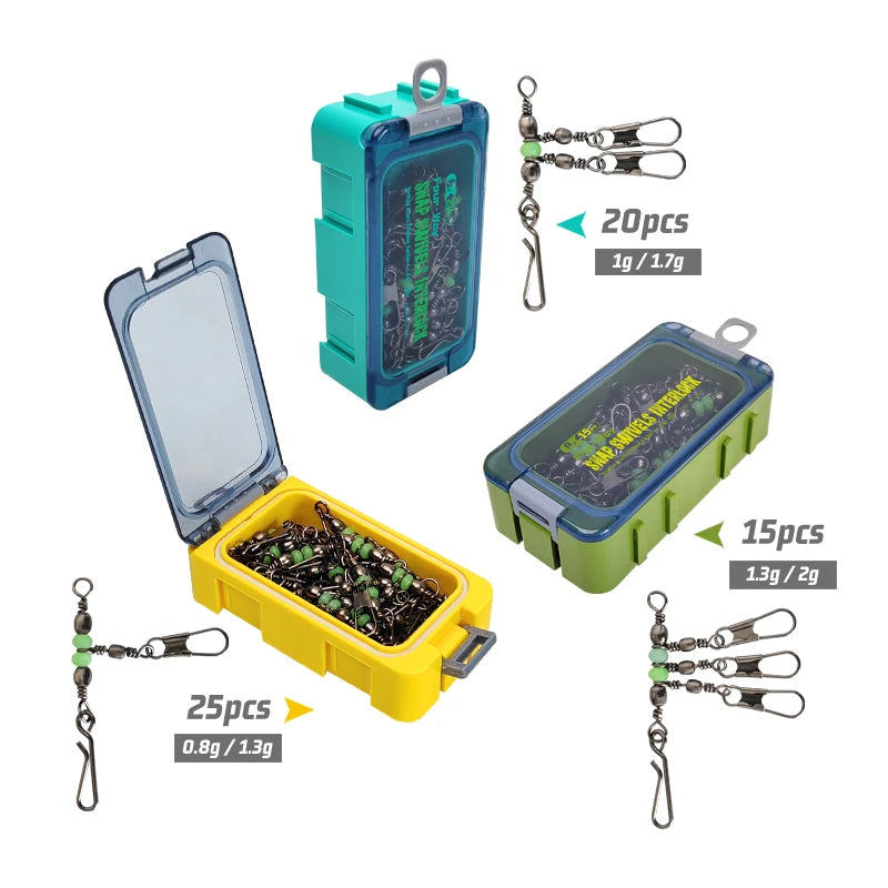 New 8# 10# Squid Jig Lure Swivels Fishing Bearing Rolling Swivel Solid Ring Fishing Connector With Interlock Snap Accessories