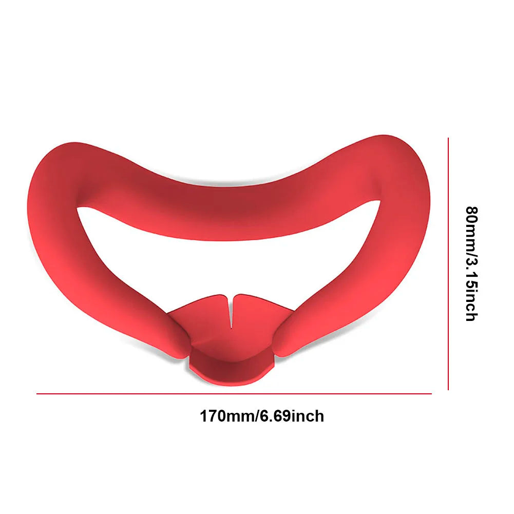 Silicone VR Face Mask Lightproof VR Facial Interface Sweatproof Face Cover Pad Washable Replacement for Meta Quest 3 Accessories