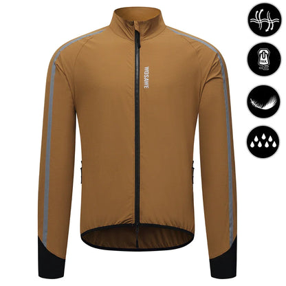 WOSAWE Men's Cycling Windbreaker Ultralight Reflective Windproof Jacket Men MTB Road Bike Wind Coat Long Sleeve Bicycle Clothing