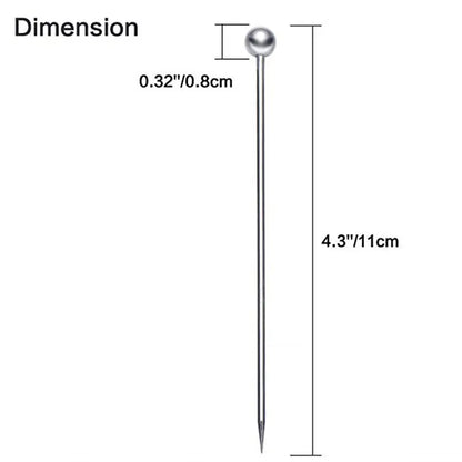 10/50/100Pcs Stainless Steel Cocktail Picks Fruit SticksToothpicks for Party Bar Tools Drink Stirring Sticks Martini Picks Party