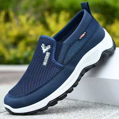Men Running Hiking Sneakers Breathable Orthopedic Travel Plimsolls Slip On Comfortable for Outdoor Activity Hiking Walking