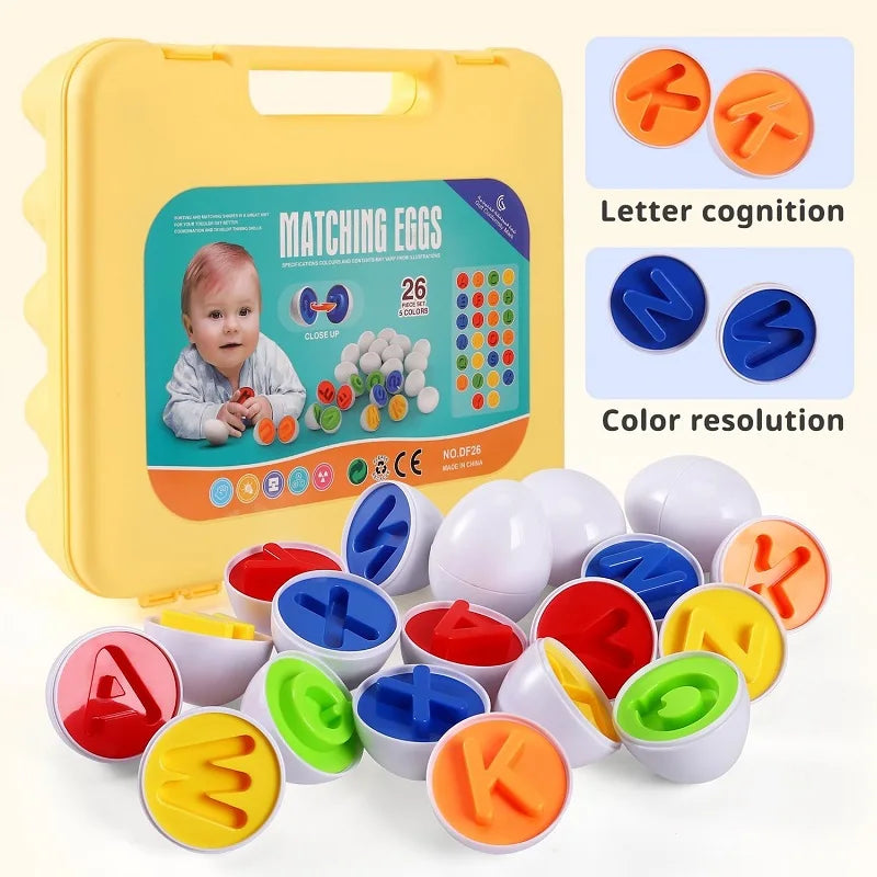 Matching Eggs Toys for Kids 1 2 3Toddlers Montessori Toys Easter Eggs Baby Shape Sorter Games Children Educational Learning Toys