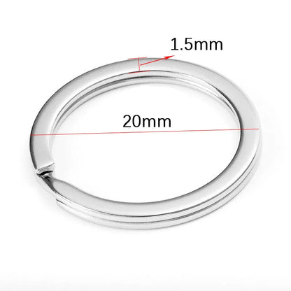 20pcs Stainless Steel Key Rings 20/25/28/30/35mm Round Flat Line Split Rings Keyring for Jewelry Making Keychain DIY Findings