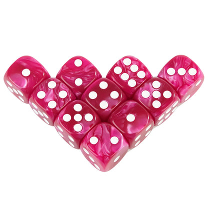 16MM Round Corner Game Dice Set 6-Sided Marble Acrylic Dices for  Tabletop Game Gambling Entertainment Party