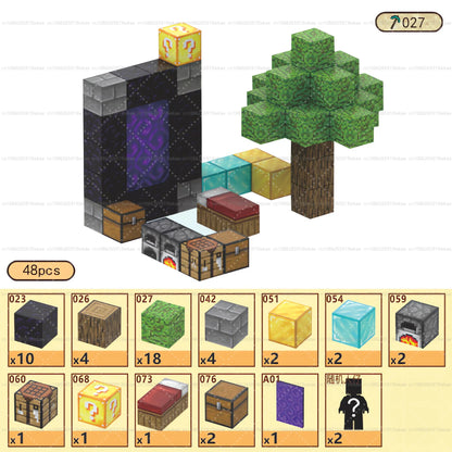 Magnetic Building Blocks Mine World Magnet Cube Set for Boy Girl Kid Age 3+ DIY Model Children Stem STEM Sensory Toy Gift