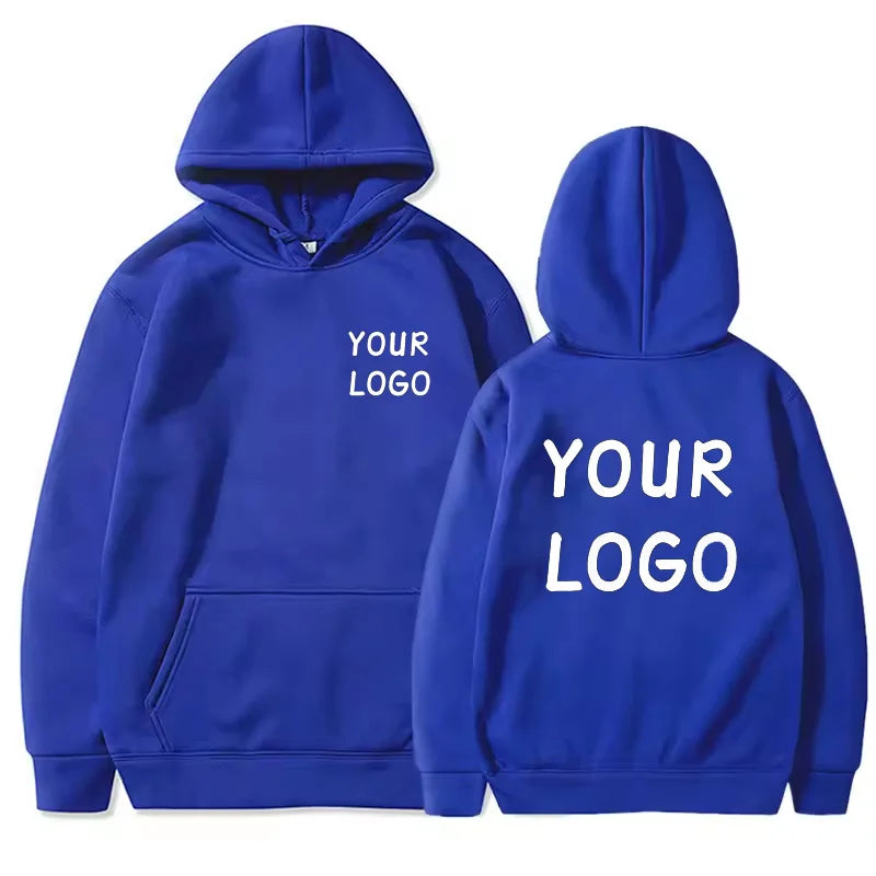 DIY Custom Your Brand LOGO  Men Women Casual Hoodie  Top Solid Color Pullover Street Personality Sweatshirt Custom Gifts