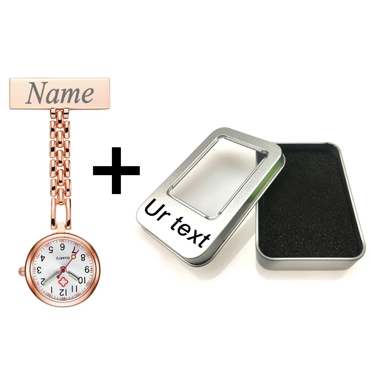 FREE Personalized Your Name Logo Doctor Clock Stethoscope Customize Engrave Medical Hospital Healthcare Pocket FOB Nurse Watch