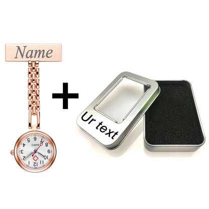 FREE Personalized Your Name Logo Doctor Clock Stethoscope Customize Engrave Medical Hospital Healthcare Pocket FOB Nurse Watch