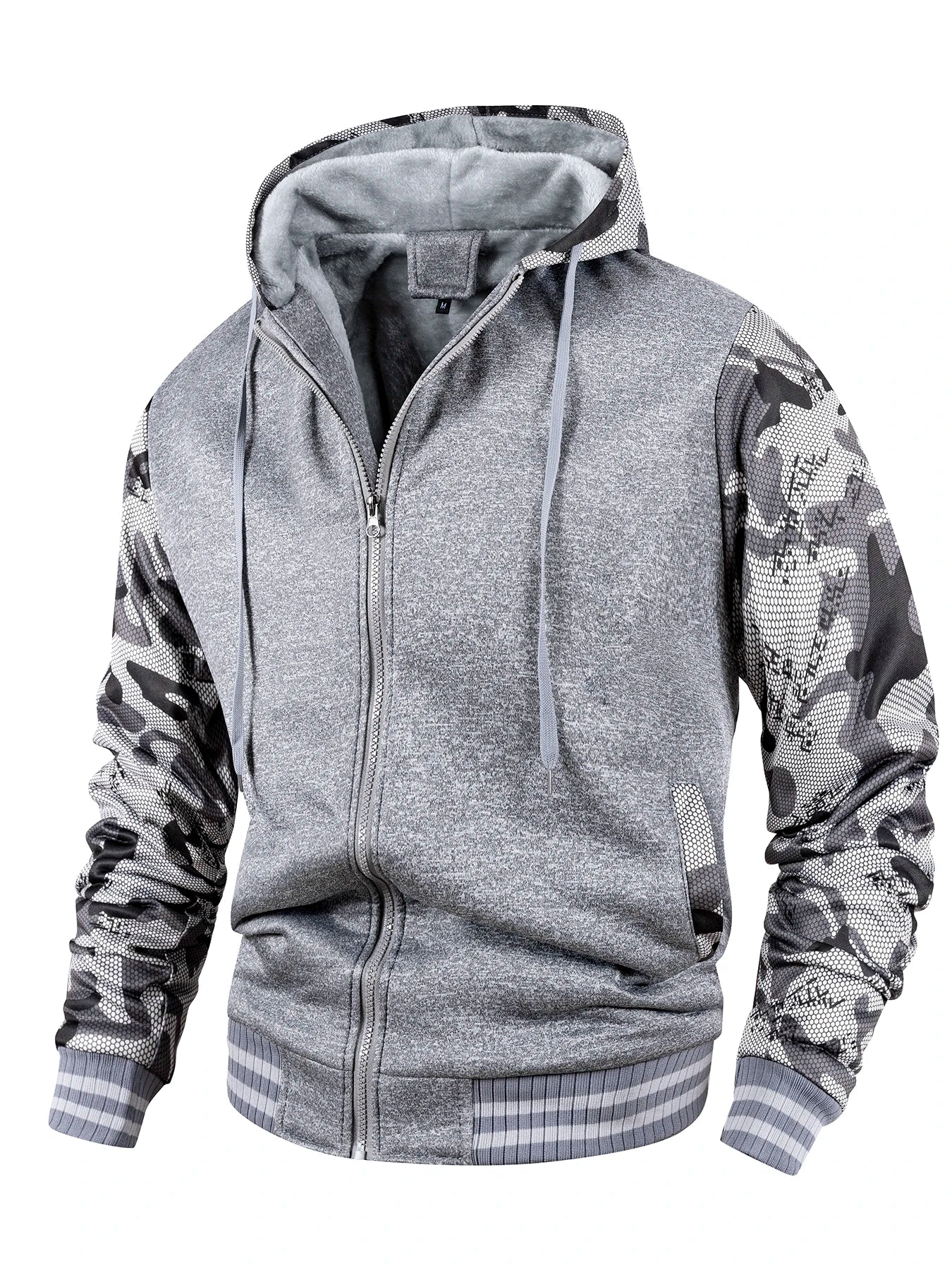 Men Color-Splicing Jacket Winter Warm Fleece Hoodies Outdoor Sports Windproof Baseball Uniform Male Fashion Zipper Thicken Coats