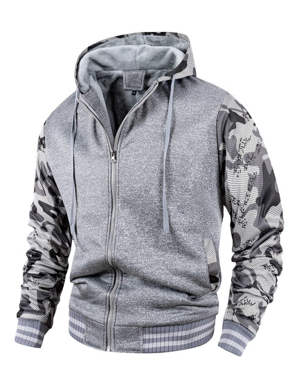 Men Color-Splicing Jacket Winter Warm Fleece Hoodies Outdoor Sports Windproof Baseball Uniform Male Fashion Zipper Thicken Coats