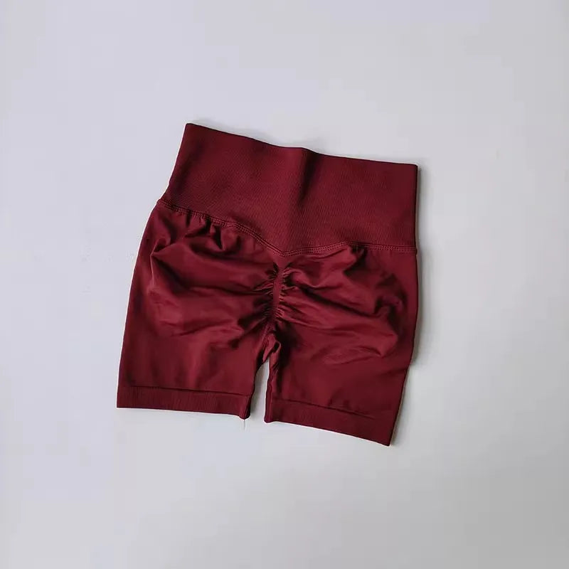 Summer High-Waist Women's Yoga Shorts Breathable Fitness Butt Lift Sports Running Shorts Cycling Push-Up Workout Gym Shorts