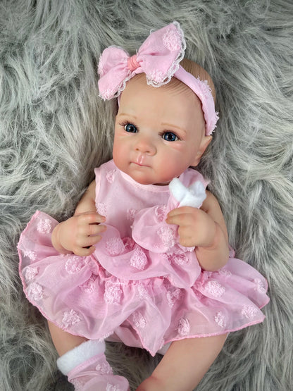 MRB 18 Inch Bettie Full Body Vinyl Girl Washable Reborn Baby Doll With Painted Lifelike Hair Bebe Reborn Christmas Toys