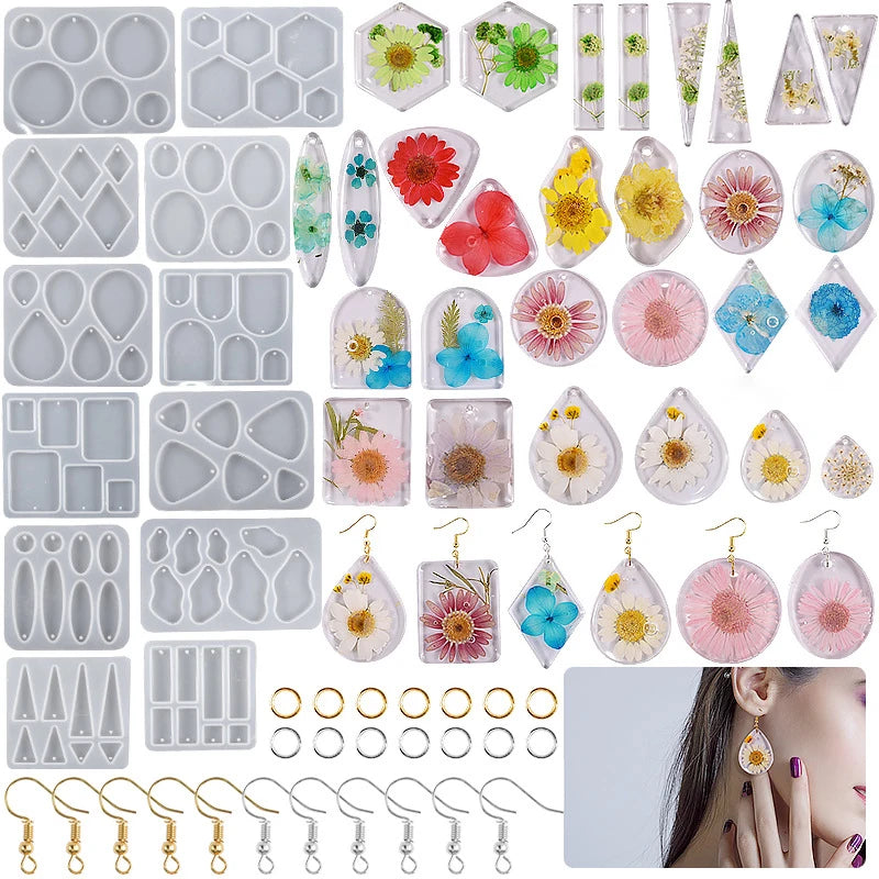 Geometric Earring Pendant Silicone Mold Round Epoxy Resin Mould For DIY Ornaments Keychain Necklace Charms Epoxy Resin Crafts
