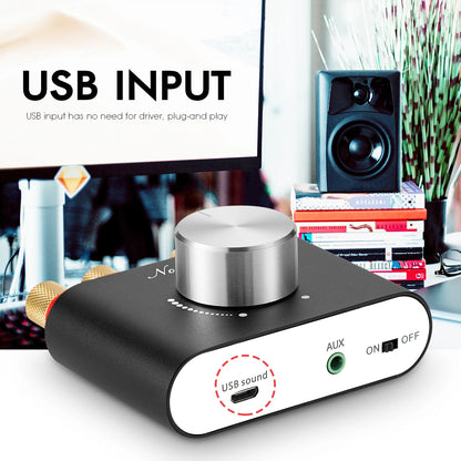 Nobsound Mini Bluetooth 5.0 TPA3116 Digital Amplifier Hifi Stereo Audio Receiver Power Amp 50W+50W Car Sound Amplifiers