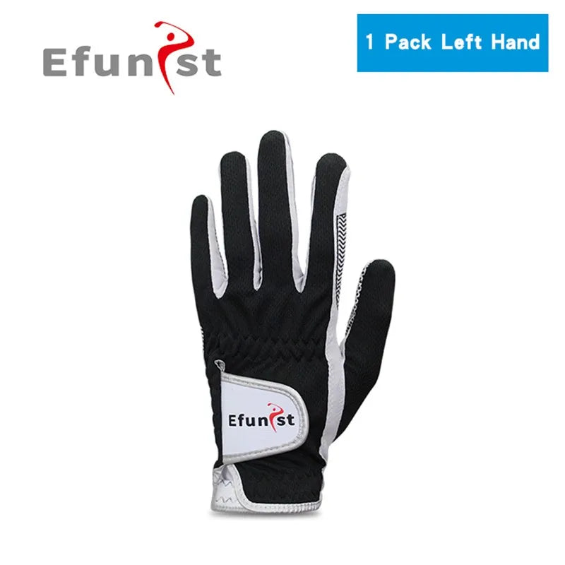Men's Golf Glove Micro Soft Fiber Breathable 1 Pair or Worn on Left/Right Hand With Magic Tape Elastic band 5 Colors Golf Golves