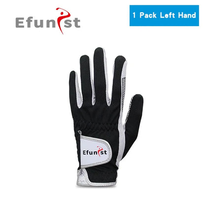Men's Golf Glove Micro Soft Fiber Breathable 1 Pair or Worn on Left/Right Hand With Magic Tape Elastic band 5 Colors Golf Golves