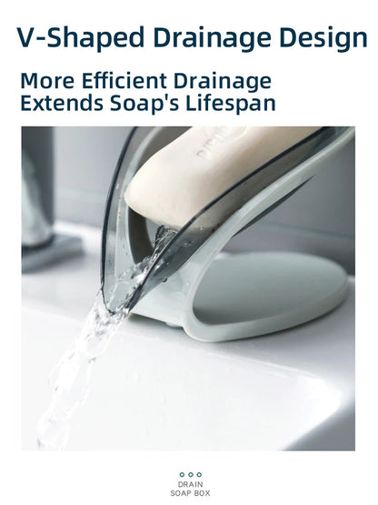 Multifunctional Drainage Soap Dish with Detachable Base, ABS + PS + Silicone, Grey/Blue, for Bathroom & Kitchen