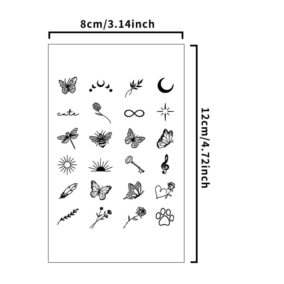 Small Pattern Waterproof Temporary Tattoo Stickers, Long-lasting Waterproof for One to Two Weeks, Finger Tattoos for Women.