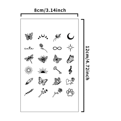 Small Pattern Waterproof Temporary Tattoo Stickers, Long-lasting Waterproof for One to Two Weeks, Finger Tattoos for Women.