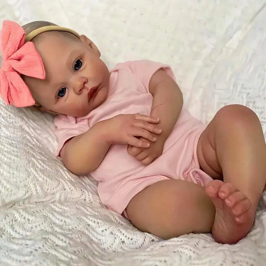 18inch Reborn Baby Doll Meadow Girl Full Vinyl Body 100% handmade 3D Skin Collectible Art Doll Toy Birthday Christmas Gift
