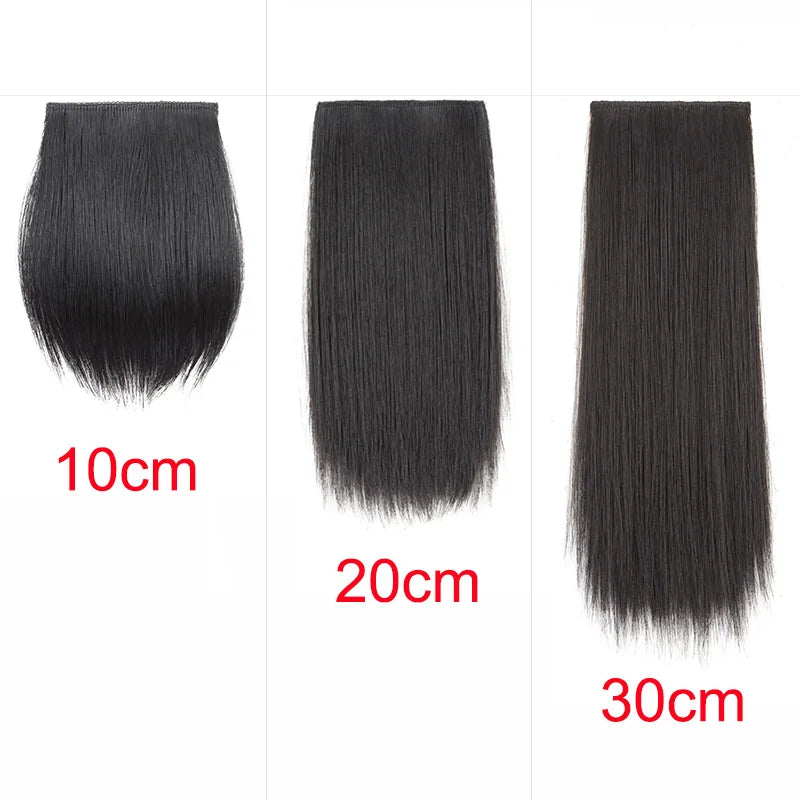 Synthetic 10/20/30cm Short Straight Hair Pieces Invisible Clip in Hair Top Side Cover Hair Accessories for Women